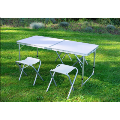 Set Masa plianta pentru camping gradina cu 4 scaune alb