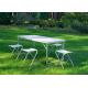 Set Masa plianta pentru camping gradina cu 4 scaune alb