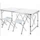 Set Masa plianta pentru camping gradina cu 4 scaune alb