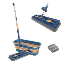 Set Mop cap rotativ si galeata pliabila Albastru / Galben