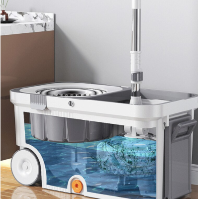 Set mop rotativ 360 grade cu galeata centrifuga din inox galeata portabila sistem evacuare apa