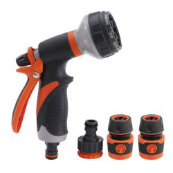 Set pistol irigat gradina 8 moduri VERDE + mufa rapida 1/2+3/4+ 1 conector MX1003 