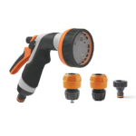 Set pistol irigat gradina 8 moduri VERDE + mufa rapida 1/2+3/4+ 1 conector MX1003 