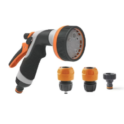 Set pistol irigat gradina 8 moduri VERDE + mufa rapida 1/2+3/4+ 1 conector MX1003
