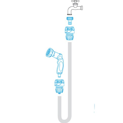 Set pistol irigat gradina 8 moduri VERDE + mufa rapida 1/2+3/4+ 1 conector MX1003