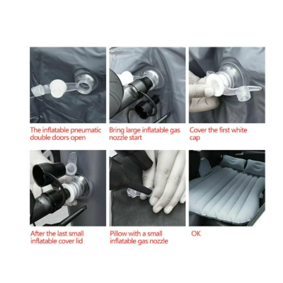 Set saltea auto pentru dormit 2 perne si pompa electrica