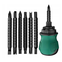 Set surubelnita CRV cu biti 13 in 1 Otel Verde/Negru