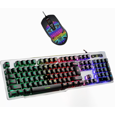 Set tastatura si mouse gaming Andowl QK809 USB iluminare RGB