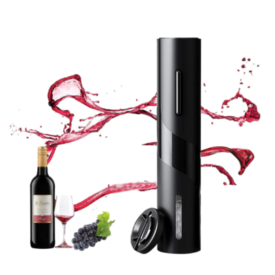 Set tirbuson electric si accesoriu taiere sigiliu NEGRU