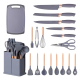 Set ustensile GRI bucatarie 19 piese silicon alimentar cutite tocator termorezistente antiaderente suport blat GRI