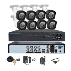 Sistem de supraveghere cu 8 camere exterior 1080P Kit AHD compresie video H.265