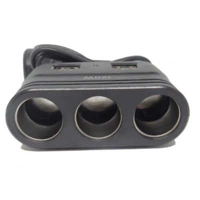 Splitter Auto 1680 120W 12/24V pentru 3 ieșiri brichetă + 4 intrări USB