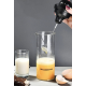 Spumator de lapte functioneaza cu baterii usor de utilizat 450 ml sticla negru/transparent