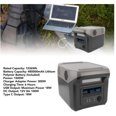 Statie electrica portabila GD 8051 statie electrica portabila de 600W generator solar de camping 512Wh iesire cu unde sinusoidale pure pentru camping rezerva de urgenta