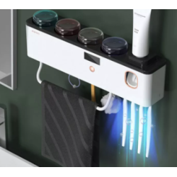 Sterilizator UV cu suport pentru periuță de dinți/Dozator de pastă