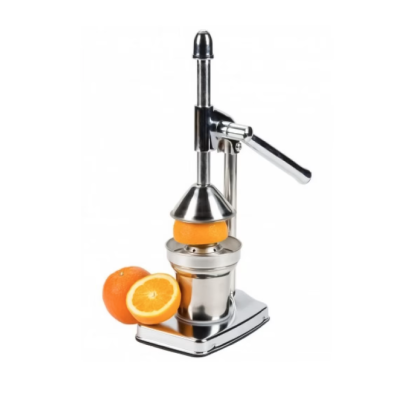 Storcator manual pentru fructe tip presa din inox cu recipient si strecuratoare inclusa argintiu