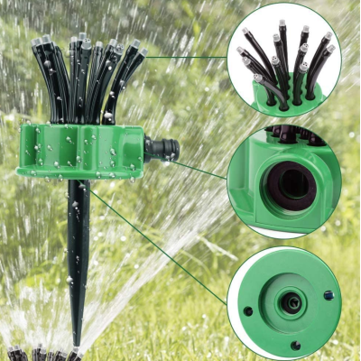 Stropitoare pentru gazon cu 12 duze flexibile Verde/Negru Stropitoare pentru gazon cu 12 duze flexibile Verde/Negru