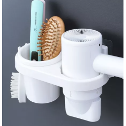 Suport auto adeziv de perete Q T150 pentru uscator de par si accesorii Culoare Suport auto adeziv de perete Q T150 pentru uscator de par si accesorii Culoare