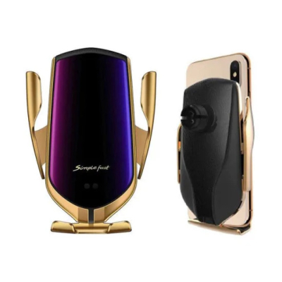 Suport Auto Auriu R1 Senzor Incarcare Fast Charge Wireless