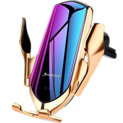 Suport auto cu incarcator wireless si senzor inteligent R1 USB