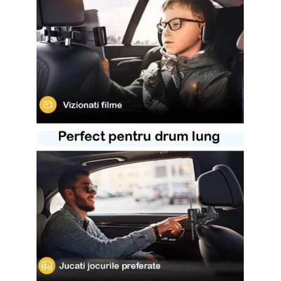 Suport Auto pentru Telefon Reglabil Rotativ  Negru