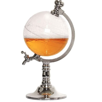 Suport cu dozator sub forma de glob pentru bauturi si lichide design practic capacitate 1.5L