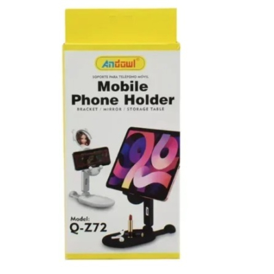 Suport de masa pliabil Andowl Q Z72 cu oglinda si suport pentru obiecte mici pentru smartphone