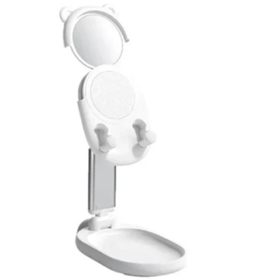 Suport de masa pliabil Andowl Q Z72 cu oglinda si suport pentru obiecte mici pentru smartphone