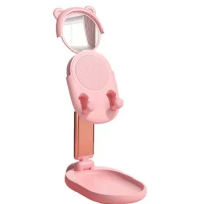 Suport de masa pliabil Andowl Q Z72 cu oglinda si suport pentru obiecte mici pentru smartphone