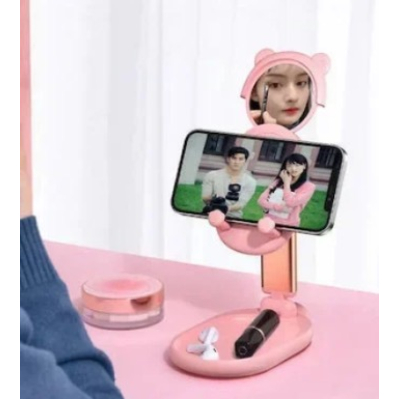 Suport de masa pliabil Andowl Q Z72 cu oglinda si suport pentru obiecte mici pentru smartphone