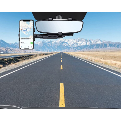 Suport de telefon auto Q ZJ008 prindere pe oglinda retrovizoare brate ajustabile rotativ