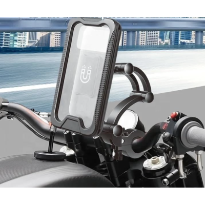 Suport de telefon pentru moto / bicicleta impermeabil cu carcasa si rotire S806