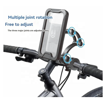 Suport de telefon pentru moto / bicicleta impermeabil cu carcasa si rotire S806