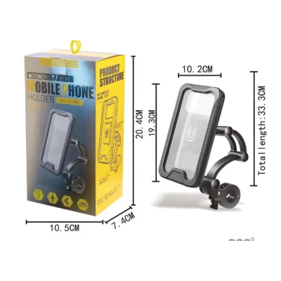 Suport de telefon pentru moto / bicicleta impermeabil cu carcasa si rotire S806