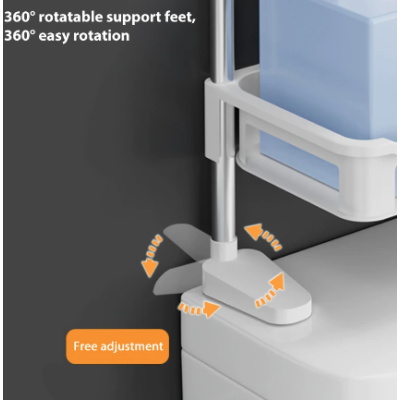 Suport depozitare multifunctional deasupra vasului wc cu doua rafturi Alb