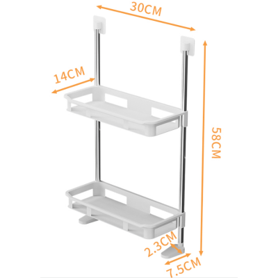 Suport depozitare multifunctional deasupra vasului wc cu doua rafturi Alb