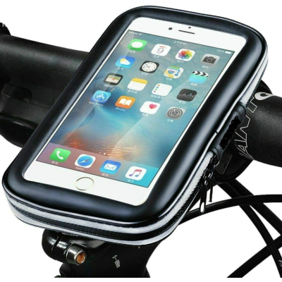 Suport husa telefon mobil LX 01 pentru bicicleta si motocicleta rezistent apa si socuri  touchscreen rotativ negru