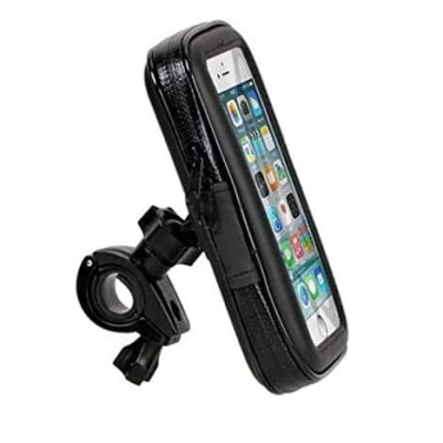 Suport husa telefon mobil LX 01 pentru bicicleta si motocicleta rezistent apa si socuri  touchscreen rotativ negru