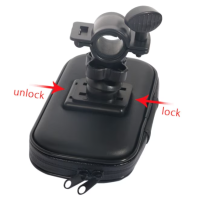 Suport husa telefon mobil LX 01 pentru bicicleta si motocicleta rezistent apa si socuri  touchscreen rotativ negru