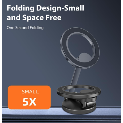 Suport magnetic auto rotativ la 360 grade cu baza rotunda pliabil 