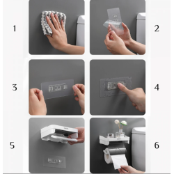 Suport multifunctional autoadeziv pentru hartie igienica