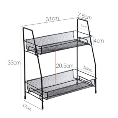 Suport organizator din metal cu 2 etajere AMIGOLD