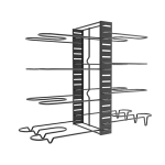 Suport organizator pentru oale si tigai cu 8 rafturi