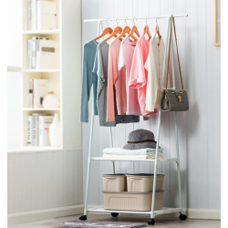 Suport pentru haine si pantofi pe roti otel inoxidabil