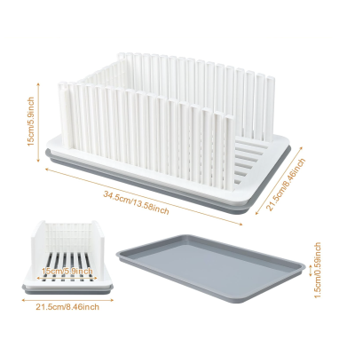 Suport pentru paine cu tavita si ghid de feliere cu latime reglabila