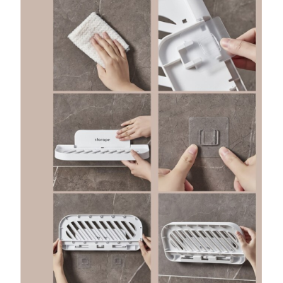 Suport pliabil pentru baie autoadeziv 36 x 15.3 cm alb