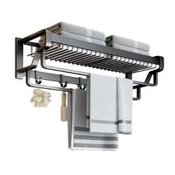 Suport prosoape baie aluminiu spatial lungime 45 cm Negru