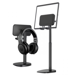 Suport Reglabil pentru Telefon/Tableta de birou cu suport pentru Casti Q-ZJ201