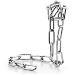 Suport sticla de vin in forma de lant ARGINTIU