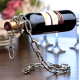 Suport sticla de vin in forma de lant ARGINTIU